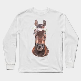 Flower Crown Horse Long Sleeve T-Shirt